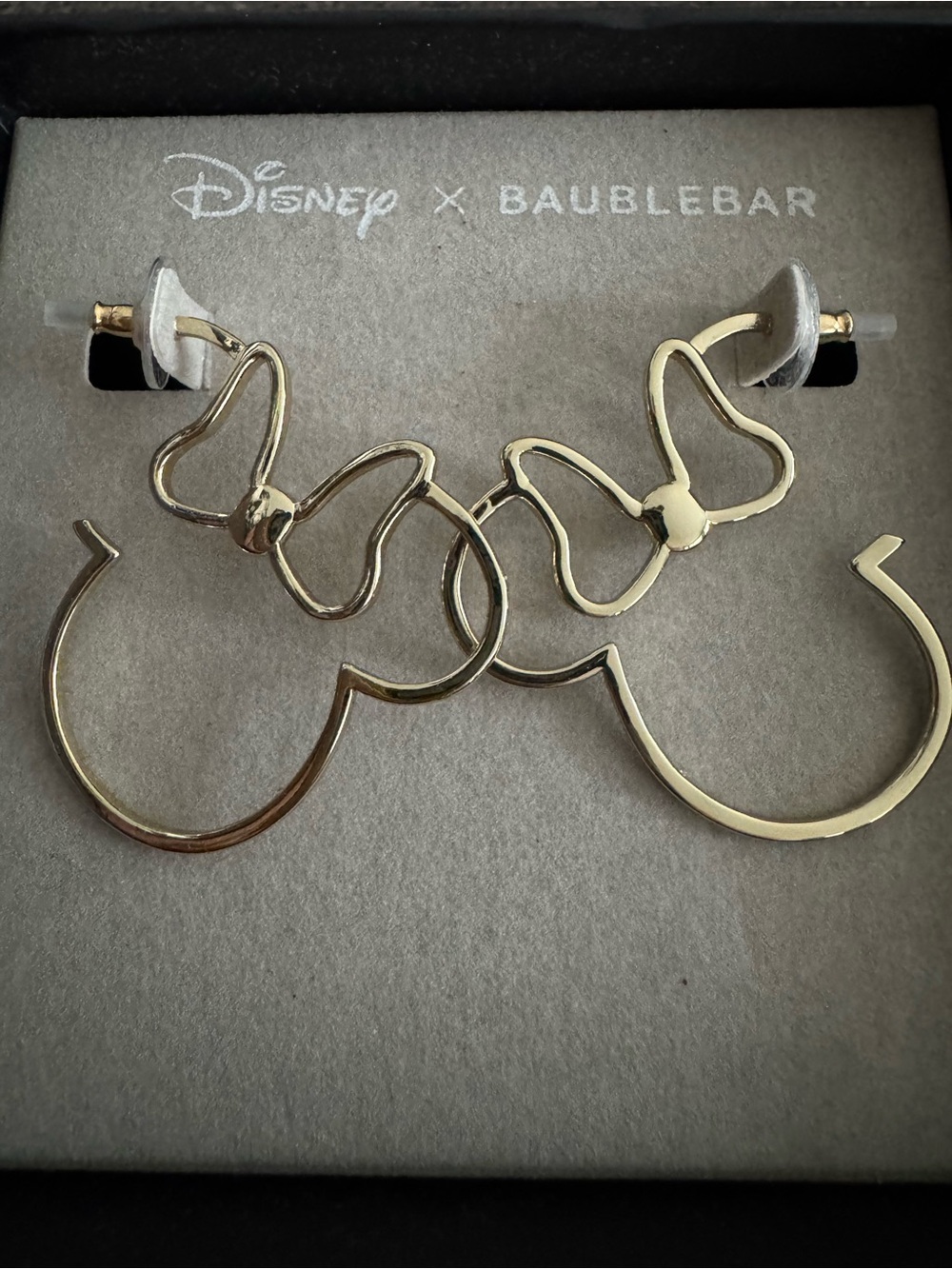 Disney X Baublebar Minnie Mouse Bow Hoop Earrings NIB